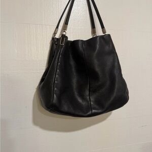 Coach Black Pebbled Leather Shoulder Bag